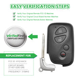 Lots of 5 Smart Car Key Fob Replacement for Lexus RX350 RX450H GX460 CT200H fits 2010 2011 2012 2013 2014 2015 Proximity 4 Button Remote HYQ14ACX 271451-5290